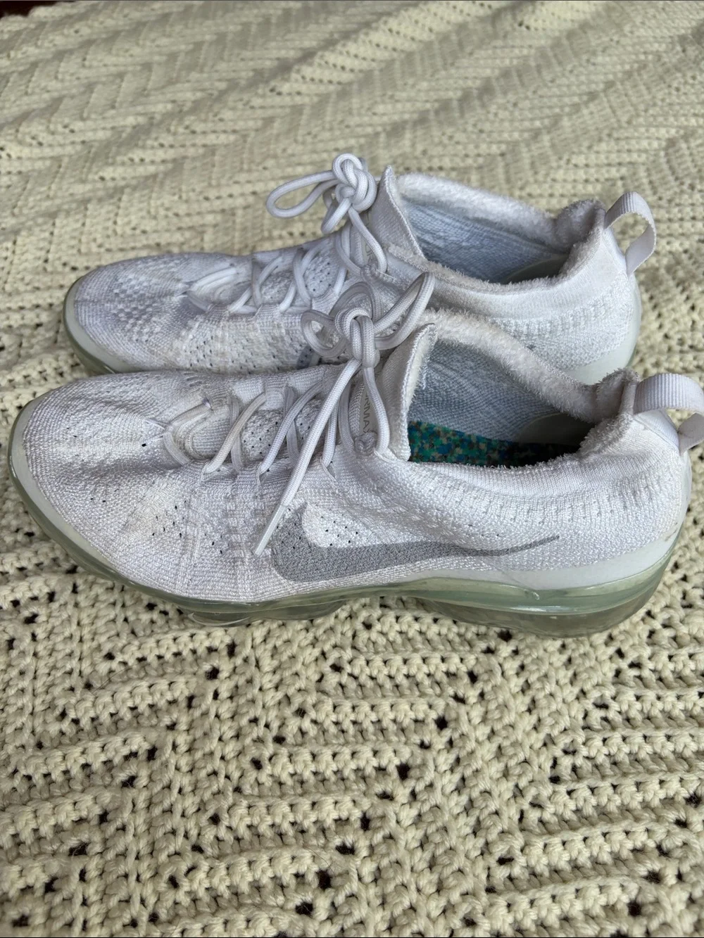 Nike Women's White Knit Slip-On Sneakers